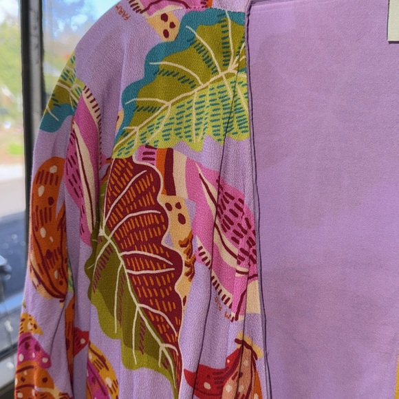 Farm Rio Tropical Mixed Beaks & Bananas Maxi Wrap Dress Size XL Multicolored - Picture 12 of 16